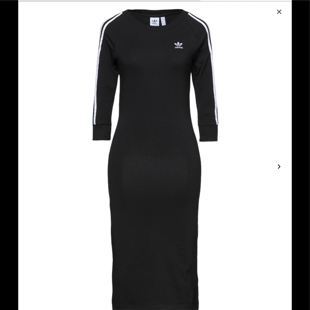 Adidas Three Stripe Black Body Hugging dress